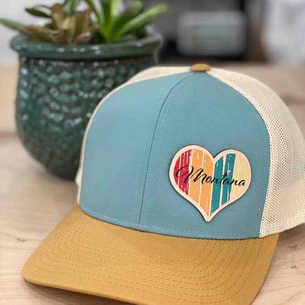 Cayucos Wooden Heart - Leather Patch Hat