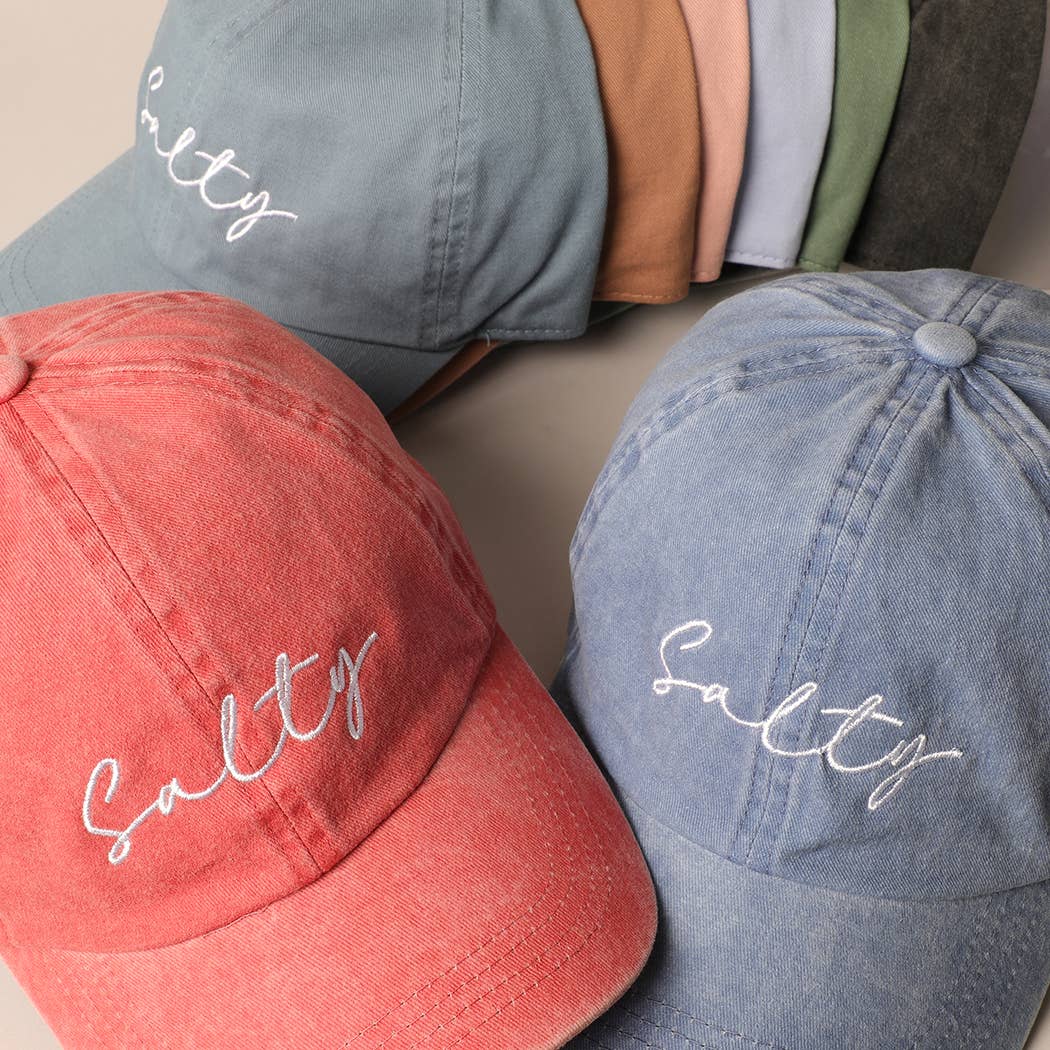 CAYUCOS Salty Lettering Embroidery Baseball Cap: One Size