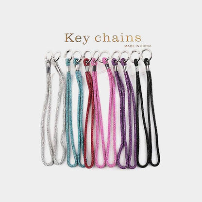 Bling Studded Rope Wristlet Keychains