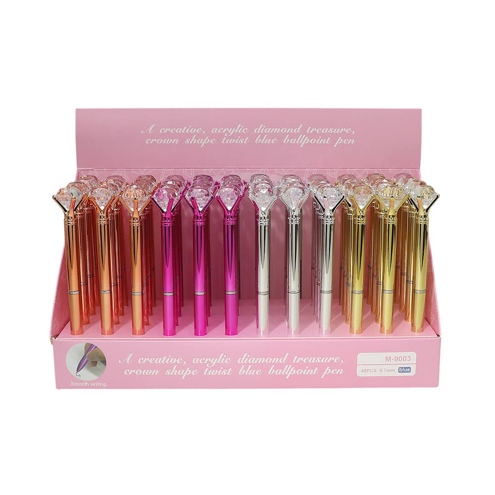 Crown Diamond Twist Top Ball Pens