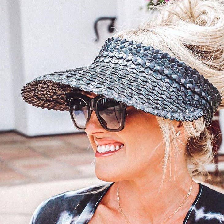 Playa Straw Visor: Blk/Nat