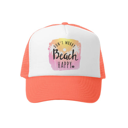 Don't Worry Beach Happy: Aqua / White / Big - 18 Months to 5 Years