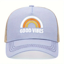 Load image into Gallery viewer, GOOD VIBES Rainbow Baseball Cap Trendy Embroidery Mesh Breathable Trucker Hats