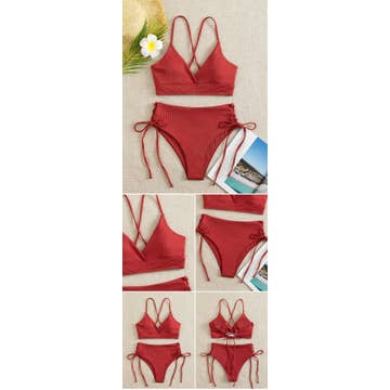 Ladies Solid Color String Tie Bikini Bottom