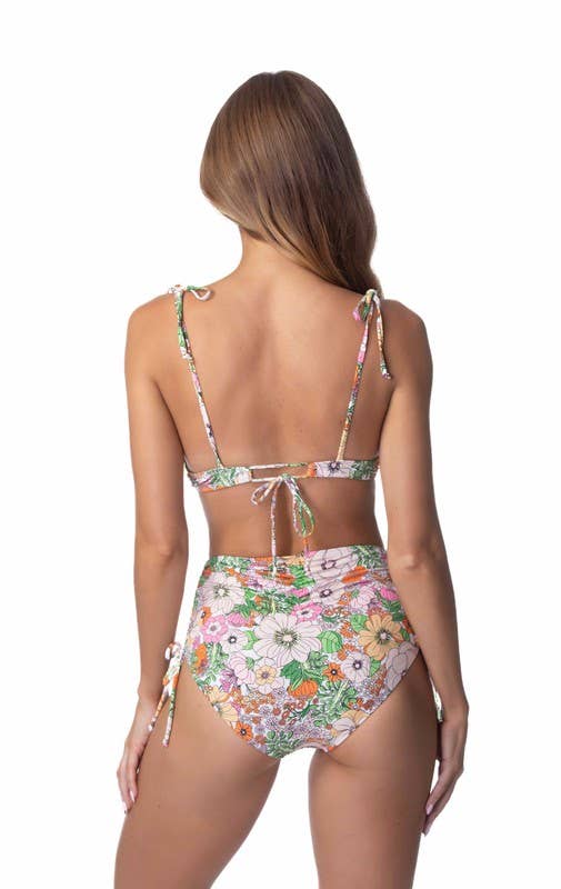 Floral Underwire High Waist Bikini Set