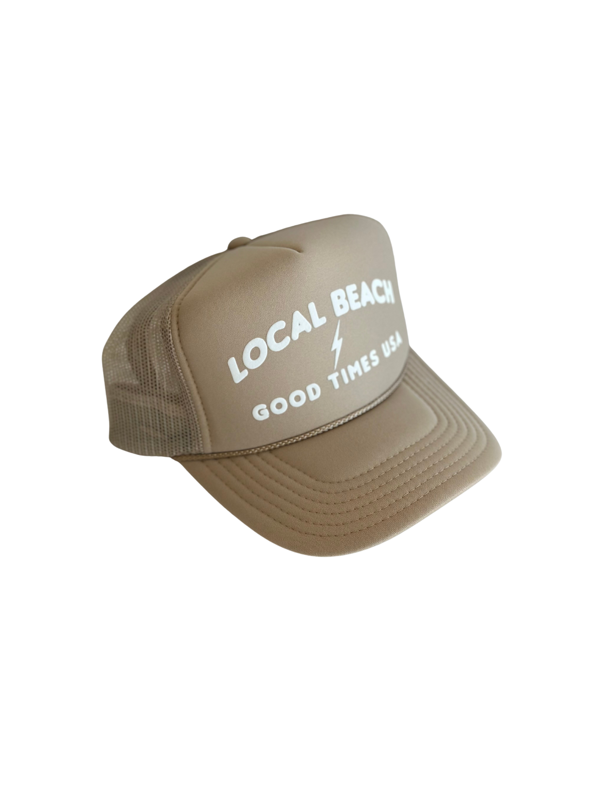 Good Times USA Trucker Hat: Khaki
