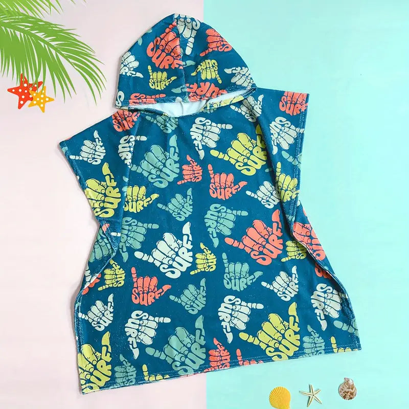 KIDS HOODED BEACH TOWEL COVERUP