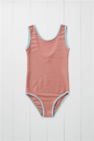 Rose Ribbed Kids Swimsuit